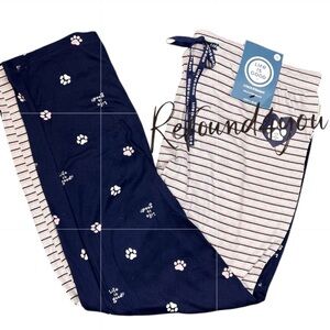 Life Is Good - ‘Paw Print & Stripes’ Lounge Pants (2 pairs). NWT. Firm!